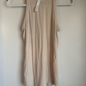 Women's Beige Sleeveless Top